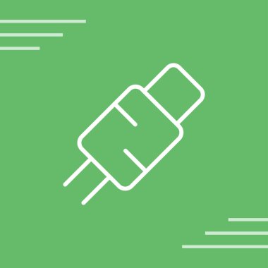 Beyaz arkaplanda yeşil USB flash disk simgesi izole edildi. vektör illüstrasyonu