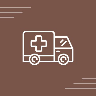 ambulans web simgesi, vektör illüstrasyonu