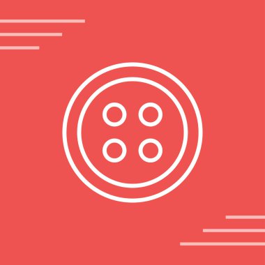 Kırmızı arkaplanda izole edilmiş modada daire simgesi.