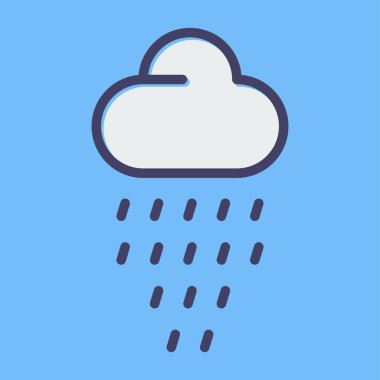 Bulut yağmur simgesi vektörü