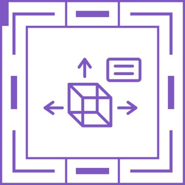 küp simge vektör çizim