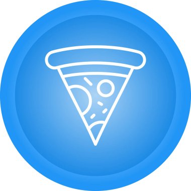 Beyaz arka planda mavi pizza ikonu izole edilmiş. Fast food sembolü. vektör.