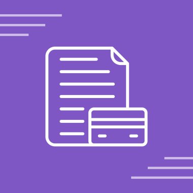 mor çizgi belge simgesi yeşil arkaplanda izole edildi. dosya simgesi. Kontrol listesi simgesi. İş konsepti. vektör illüstrasyonu