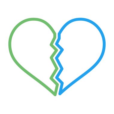 kırık kalp vektör simgesi