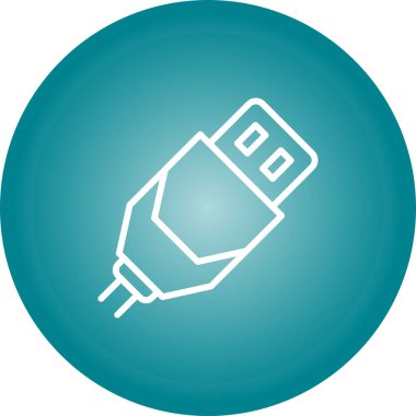 Eşsiz Elektrik Eklenti Hattı Vektör Simgesi