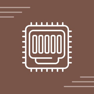 işlemci düz simgesi, vektör, illüstrasyon, işlemci