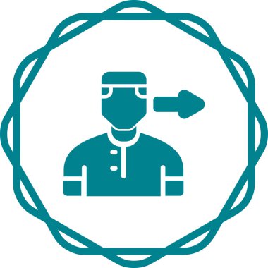 Maske vektör ikonu olan bir tıp doktoru. biçim düz daire içine alınmış sembol, cyan rengi, yuvarlak açılar, beyaz arkaplan