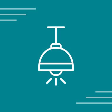 tavan lambası ince çizgi simgesi, vektör illüstrasyonu 