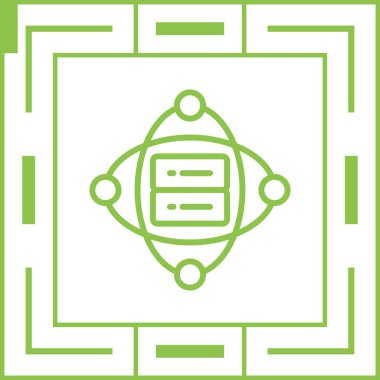 Küme Sunucusu Web simgesi vektör illüstrasyonu 