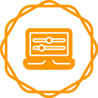 dizüstü bilgisayar simgesi web basit illüstrasyon