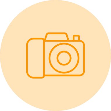 Kamera düz simgesi, vektör, illüstrasyon