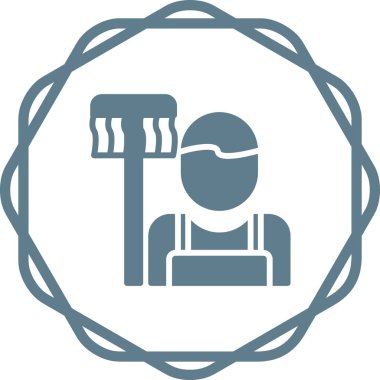 Sakallı ve diş fırçası olan bir adamın vektör çizimi