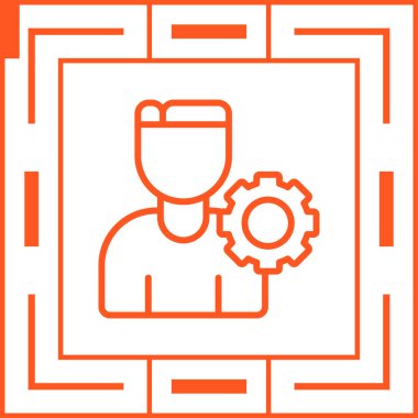 Vites simgesi olan bir adamın vektör çizimi