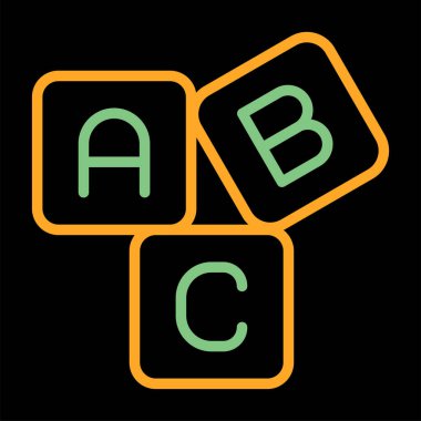 abc abc alfabe simgesi dolu tasarım