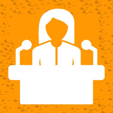 Konferans ikonunun vektör illüstrasyonu