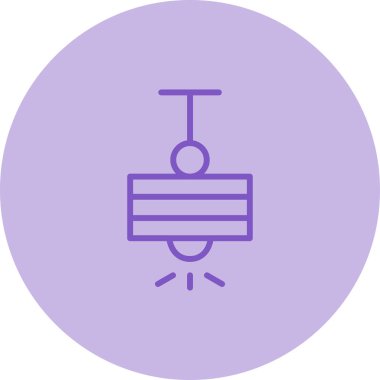 tavan lambası ince çizgi simgesi, vektör illüstrasyonu 