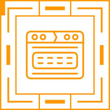 Mikrodalga fırın ikonu. Web için fırın vektör simgelerinin özet çizimi