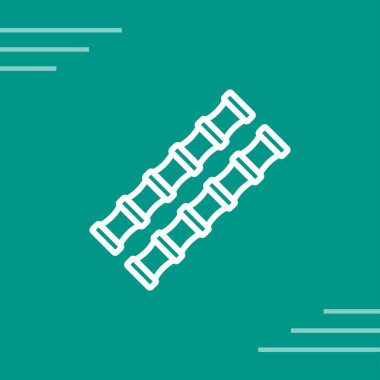 Yeşil buz hokeyi sopaları ve mavi arka planda izole edilmiş disk ikonu. vektör illüstrasyonu