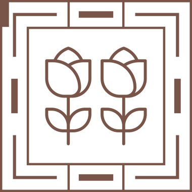 Bir çiçek simgesinin vektör illüstrasyonu