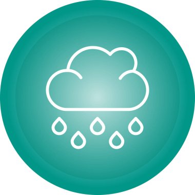 Yağmur bulutu simgesi. Web tasarımı için hava vektörü simgelerinin basit çizimi