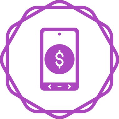 Dolar sembollü cep telefonu. vektör illüstrasyonu