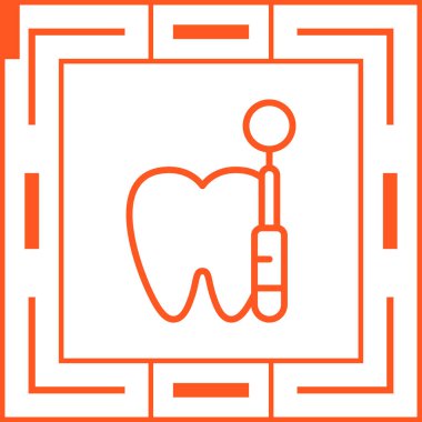 Diş hekimliği, diş ikonu, taslak tarzı. vektör illüstrasyonu 
