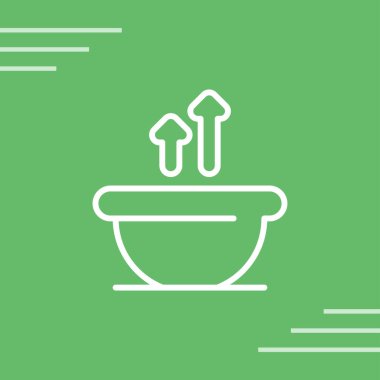 Yeşil arkaplanda yeşil çizgi banyo küveti simgesi izole edildi. vektör