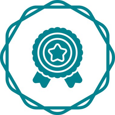 Madalya web simgesi vektör illüstrasyonu 