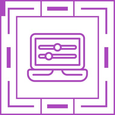 dizüstü bilgisayar simgesi web basit illüstrasyon