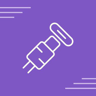 mor çizgi elektrikli tornavida simgesi beyaz arkaplanda izole edildi. Alet onarımı. vektör.