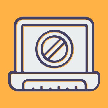 dizüstü bilgisayar simgesi web basit illüstrasyon