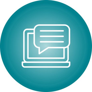 Sohbet web simgesi, basit vektör illüstrasyonu