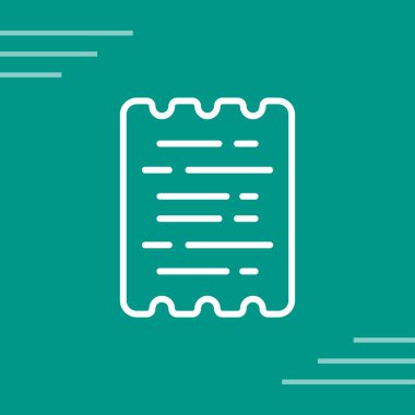 Yeşil arkaplanda yeşil çizgi dosya simgesi izole edildi. Kontrol listesi simgesi. İş konsepti. vektör illüstrasyonu