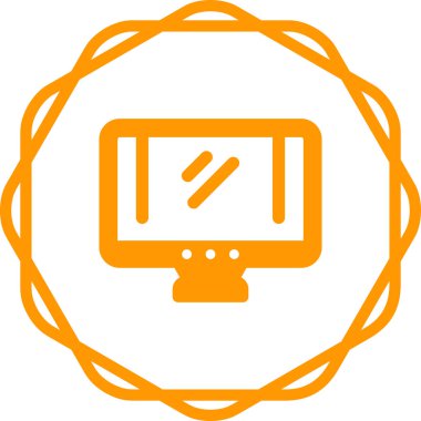 bilgisayar monitörü web simgesi basit illüstrasyon