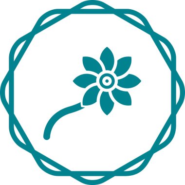 beautiful flower vector line icon