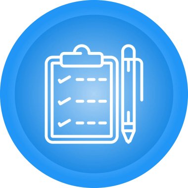 Kurşun kalemle kontrol listesi. Web simgesi basit illüstrasyon