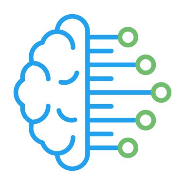 Devre simgesi olan beyin, basit vektör illüstrasyonu