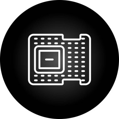 İşlemci web simgesi vektör illüstrasyonu