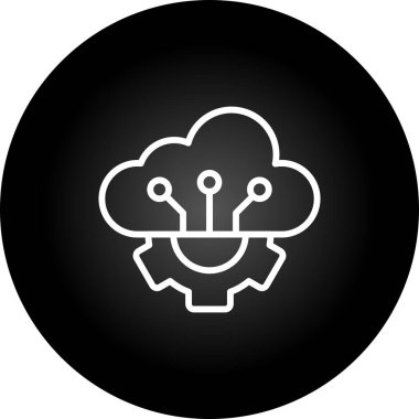 Beyaz arkaplanda izole edilmiş siyah şekildeki bulut simgesi, hava sembolü illüstrasyonu