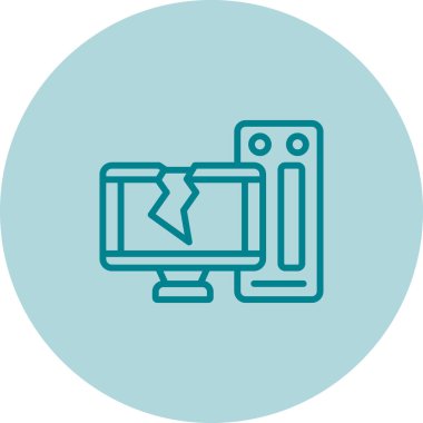 Masaüstü Bilgisayar Web simgesi vektör çizimi