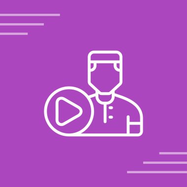 Online video konferans vektör simgesi. satır simgesi.