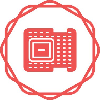 İşlemci web simgesi vektör illüstrasyonu