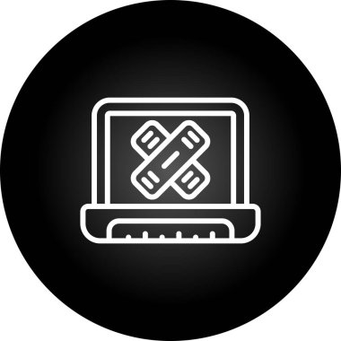 dizüstü bilgisayar simgesi web basit illüstrasyon