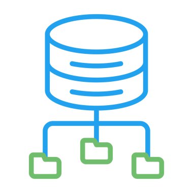 veritabanı vektör renk çizgisi simgesi