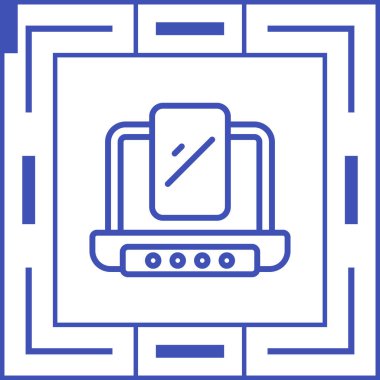 dizüstü bilgisayar simgesi web basit illüstrasyon