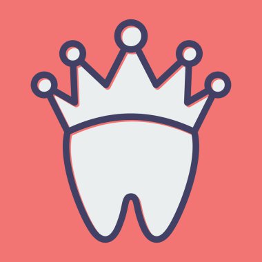 Mavi arka planda son moda düz stil taç ikonu. Web sitenizin tasarımı, logosu, mobil uygulaması, vektörü için kral taç sembolü.