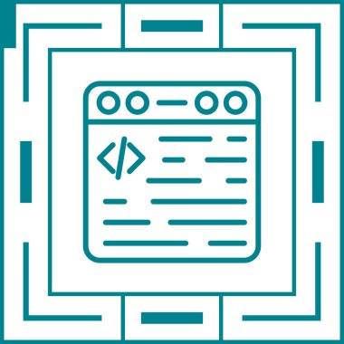 Web kodlama simgesi vektör illüstrasyonu