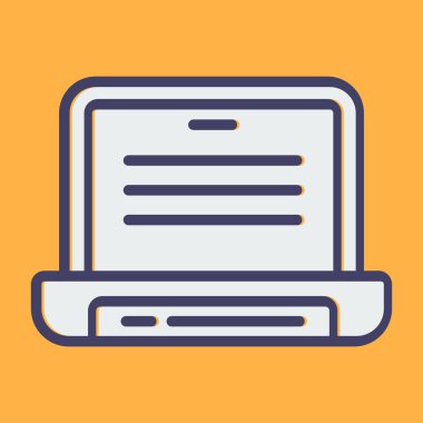 dizüstü bilgisayar simgesi web basit illüstrasyon