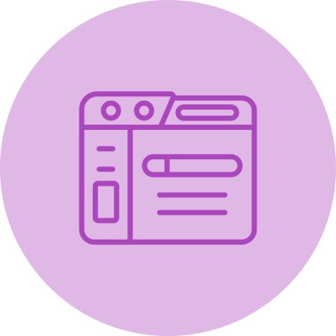 Tarayıcı. Web simgesi basit illüstrasyon