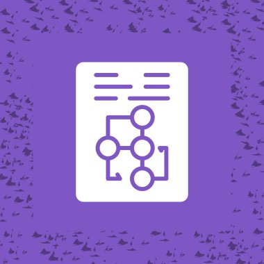 Beyaz çizgi belge simgesi gölge arkaplanı ile izole edildi. Muhasebe ikonu. Kontrol listesi simgesi. İş konsepti. mor daire düğmesi. vektör.